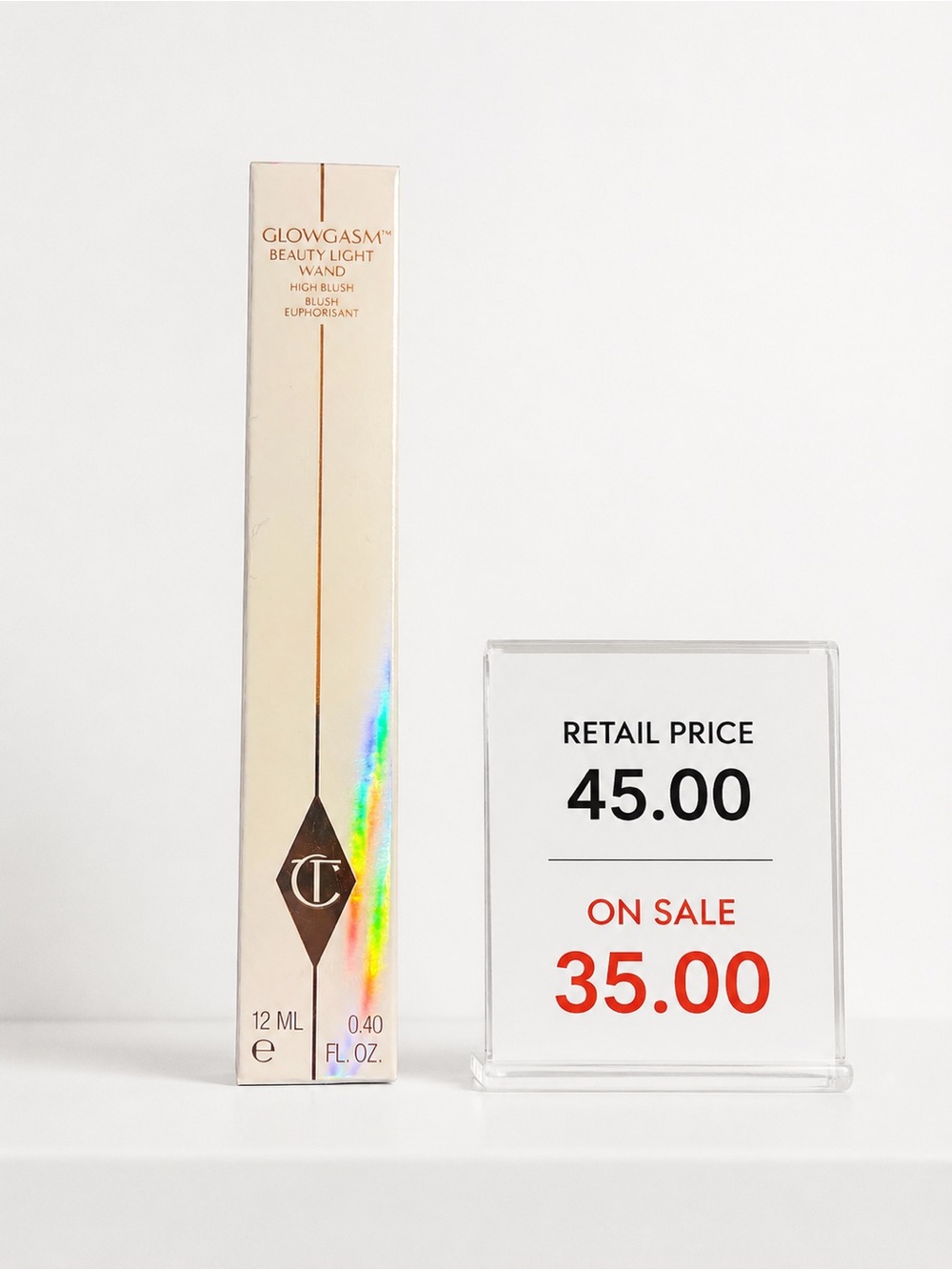 Charlotte Tilbury Glowgasm Beauty Light Wand - Peachy Rose Packaging